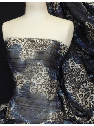 Chiffon Soft Touch Sheer Subtle Shimmer - Blue Leopard Q1166 BL