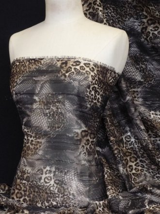 Chiffon Soft Touch Sheer Subtle Shimmer - Brown Leopard Q1166 BR