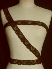 Chocolate Brown Floral Lace Trim