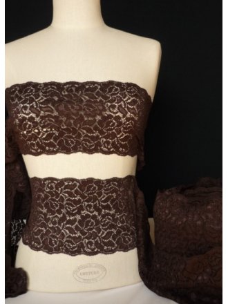 Chocolate Brown Flower Design Lace Trimming