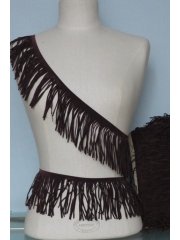 Chocolate Brown Suedette Fringe Trimming