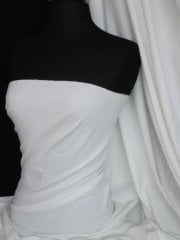 Clearance 100% Cotton Interlock Knit Soft Jersey Lightweight T-Shirt Fabric- White SQ175 WHT
