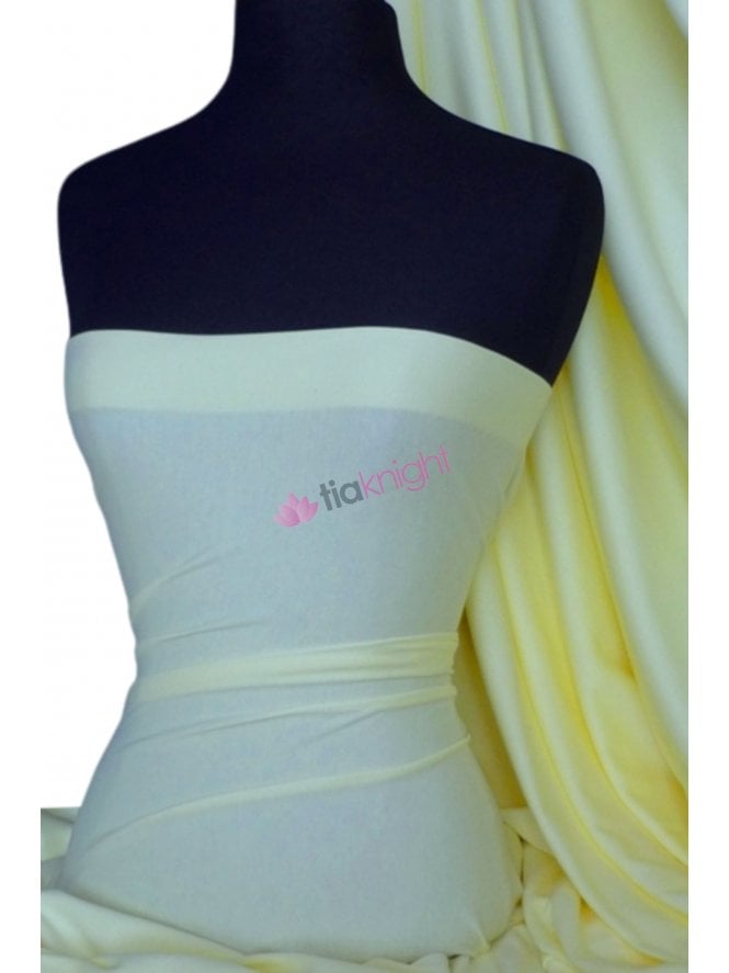 Clearance 100% Cotton Interlock Knit Soft Jersey T-Shirt Fabric- Lemon (Q60) LMN