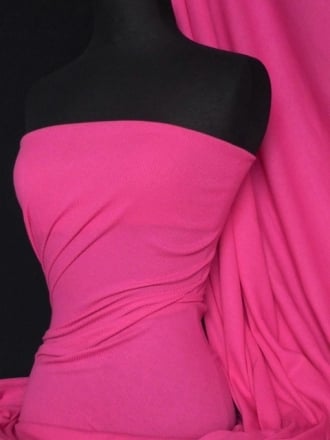 Clearance 100% Cotton Jersey 2 x 2 Rib Knit Fabric- Hot Pink Q1007 HTPN