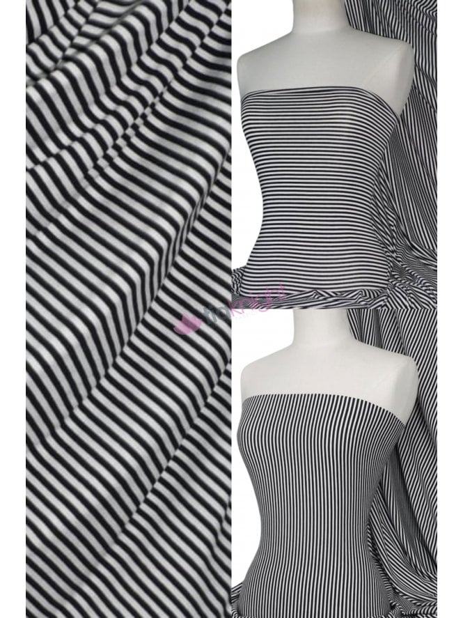 Clearance 100% Viscose Lycra Stretch Fabric- Stripe Q407