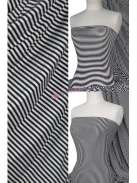 Clearance 100% Viscose Lycra Stretch Fabric- Stripe Q407