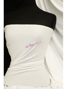 Clearance Enya Crepe 4 Way Stretch Jersey Fabric- White Q1169 WHT
