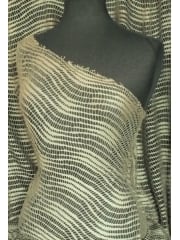 Clearance Fishnet Wave Polyester Elastine Material- Khaki Green SQ48 KHGR
