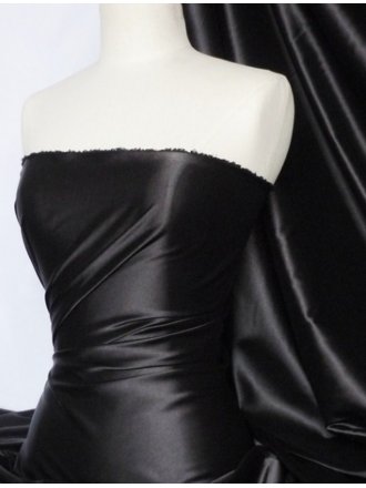Clearance Fluid Super Soft Satin Fabric- Black Q855 BK