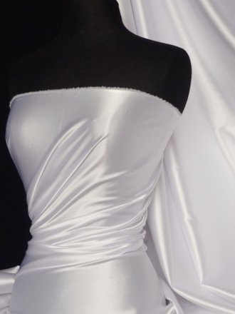 Clearance Fluid Super Soft Satin Fabric- White Q855 WHT