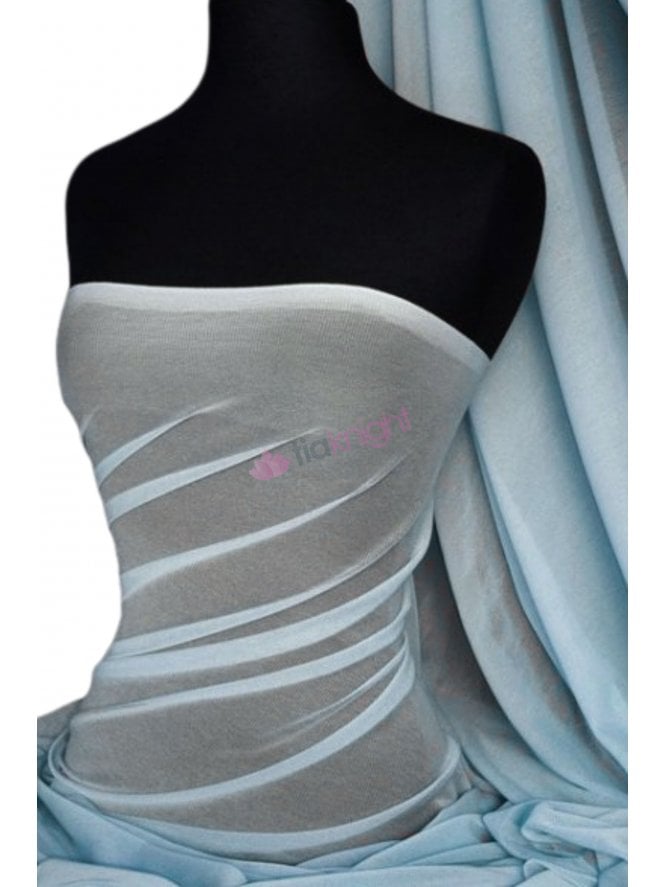 Clearance Helenka Mesh Stretch Sheer Dress Material- Sky Blue Q443 SKBL