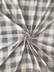 Clearance Loungewear Fleece Light-Weight Stretch Fabric- Grey/White Checks SQ454 GRWHT