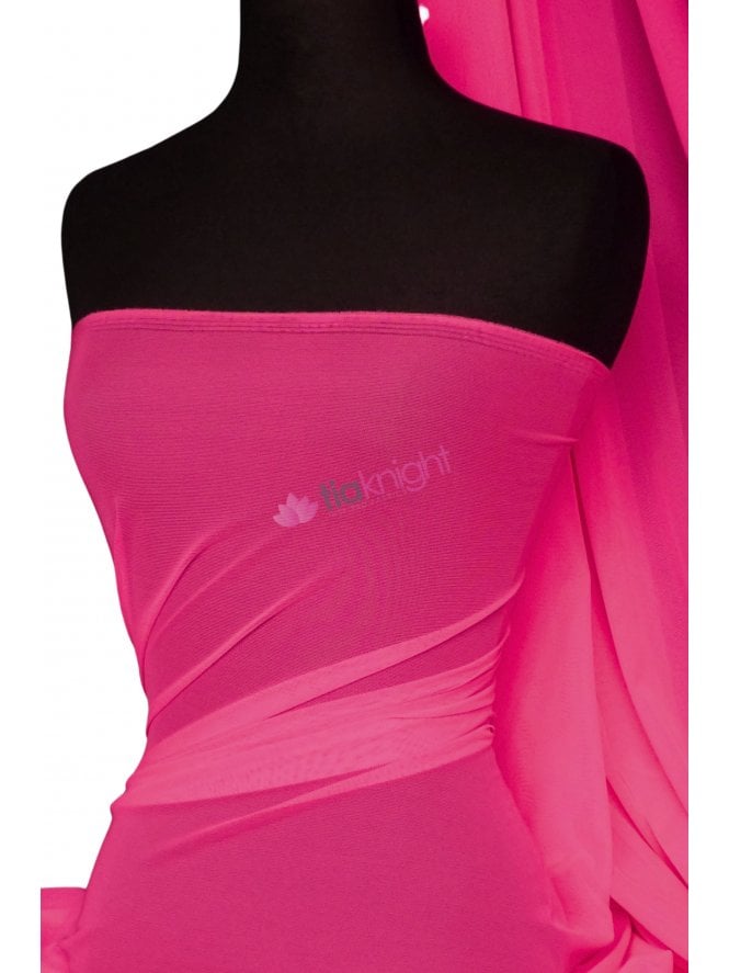 Clearance LT Power Mesh 4 Way Stretch Material- Dark Fuchsia (109 LT) DFCH