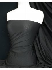 Clearance Lycra Airtex Mesh 4 Way Stretch Sportswear Fabric By The Metre- Black Q1334 BLK
