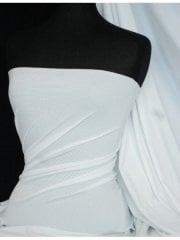Clearance Lycra Airtex Mesh 4 Way Stretch Sportswear Fabric By The Metre- White Q1334 WHT