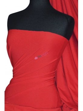 Clearance Matt Lycra 4 Way Stretch Lightweight Fabric- Red SQ66 RD