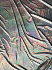 Clearance Metallic Hologram Foil Spandex Stretch Fabric- Silver SQ705 SLV