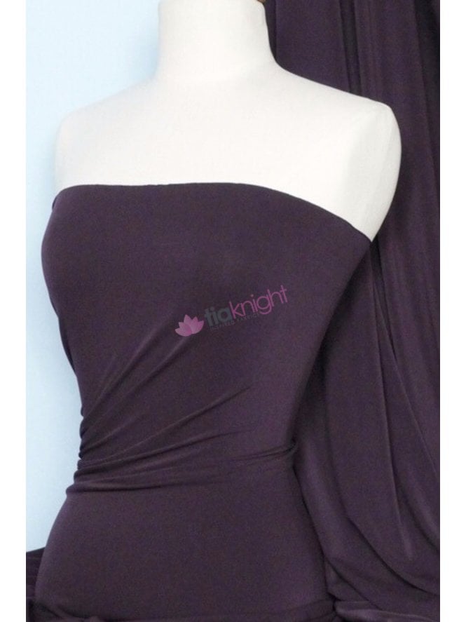 Clearance Micro Lycra 4 Way Stretch Fabric - Dark Aubergine Q259 DKAUB