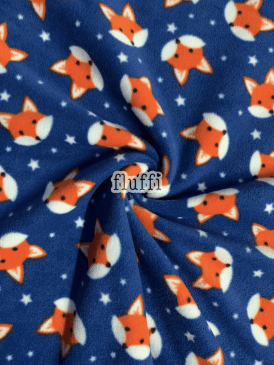 Clearance Polar Fleece Anti Pill Washable Soft Fabric- Foxy Stars