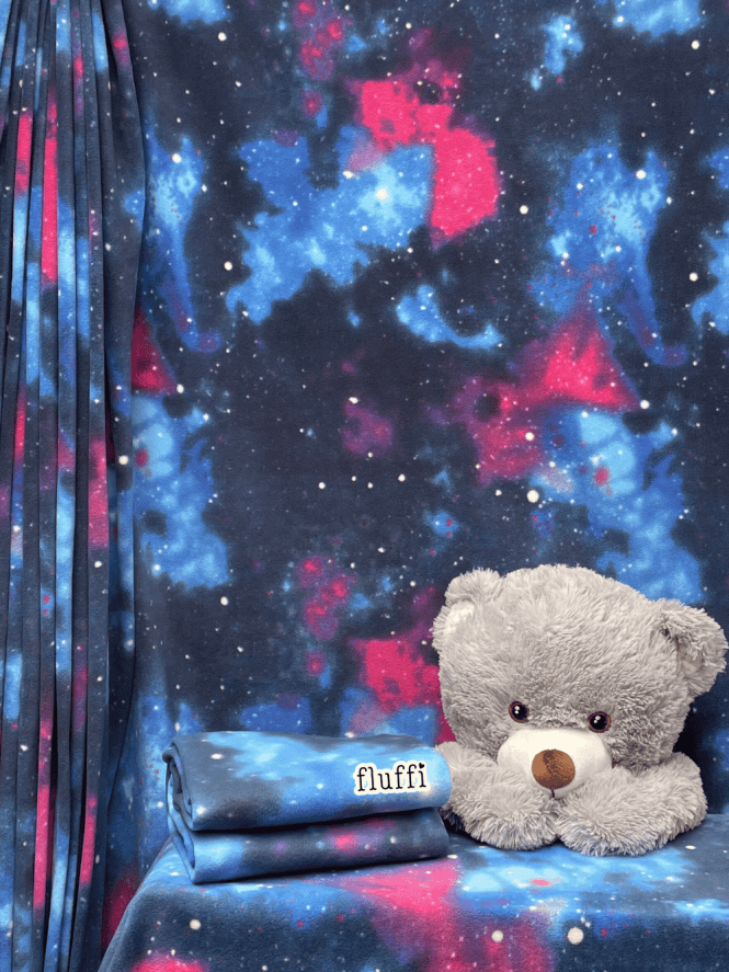 Clearance Polar Fleece Anti Pill Washable Soft Fabric- Galaxy (SQ540) BLPN