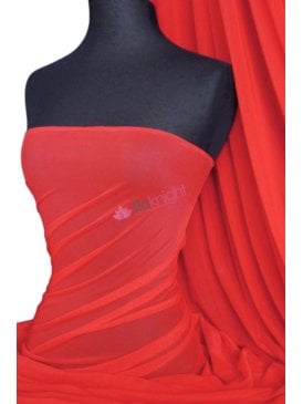 Clearance Power Mesh 4 Way Stretch Dressmaking Material- Tomato Red
