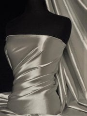Clearance Satin Woven Fabric Material- Silver SQ317 SLV