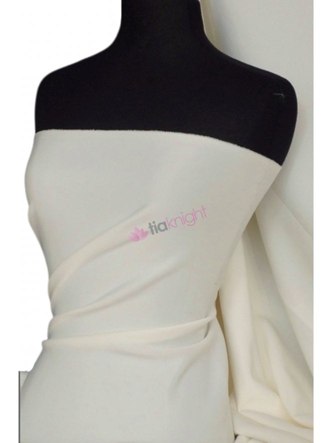 Clearance Scuba Stretch Poly Fabric- Ivory Q792 IV