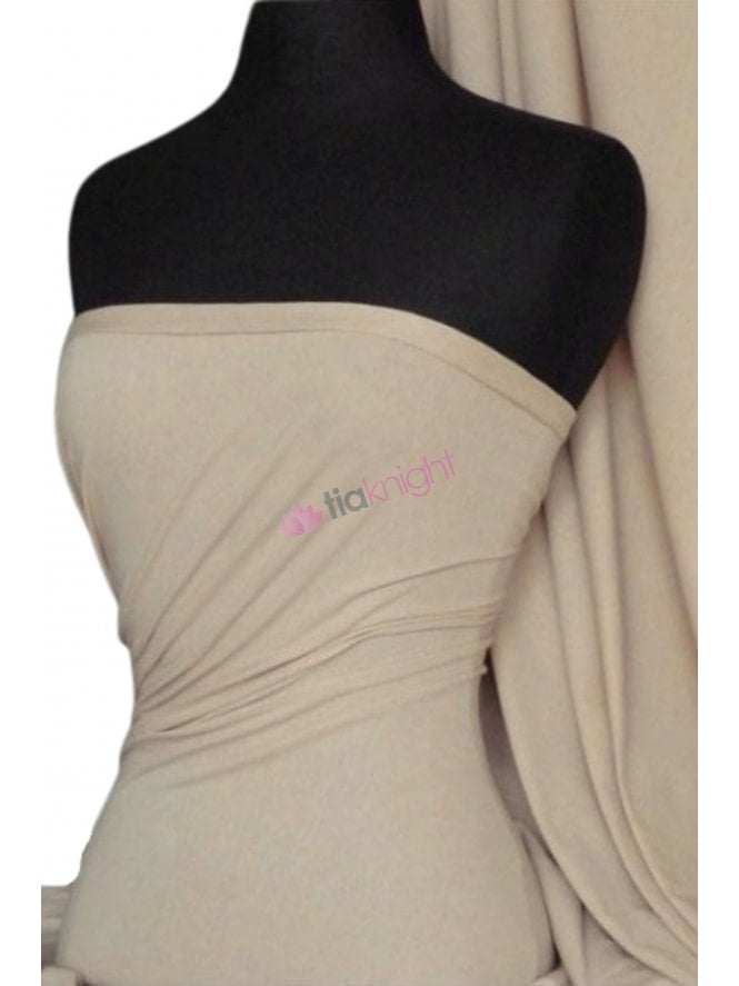 Clearance Single Jersey Knit 100% Light Cotton T-Shirt Fabric- Stone Q1249 STN