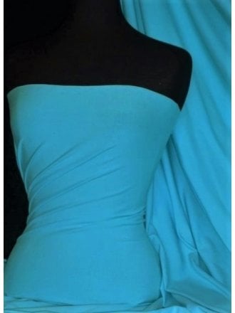 Clearance Single Jersey Knit 100% Light Cotton T-Shirt Fabric- Turquoise Q1249 TQS