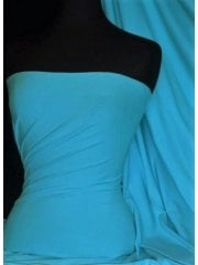 Clearance Single Jersey Knit 100% Light Cotton T-Shirt Fabric- Turquoise Q1249 TQS