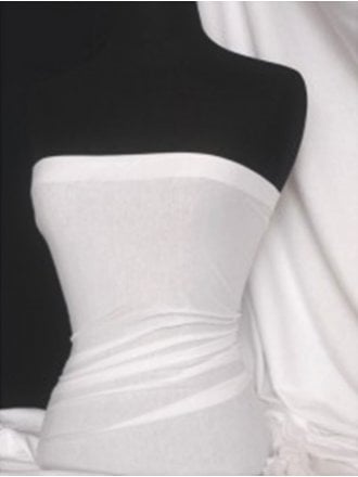 Clearance Single Jersey Knit 100% Light Cotton T-Shirt Fabric- White SQ136 WHT