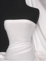Clearance Single Jersey Knit 100% Light Cotton T-Shirt Fabric- White SQ136 WHT
