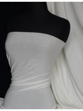Clearance Slinky Stretch Jersey Fabric- Cream/Ivory Q323 CRM