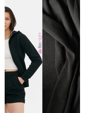 Clearance Sweatshirt Loop Back Stretch Jersey Material- Black SQ881 BK