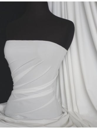 Clearance Tactel Lightweight 4 Way Stretch Peach Skin Fabric- White SQ74 WHT