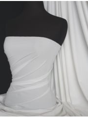 Clearance Tactel Lightweight 4 Way Stretch Peach Skin Fabric- White SQ74 WHT