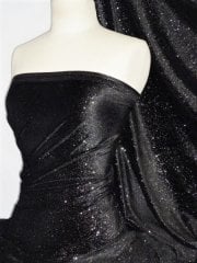  Clearance Velvet Stretch Spandex Lycra- Star Gazer Black GVEL40 BKSL