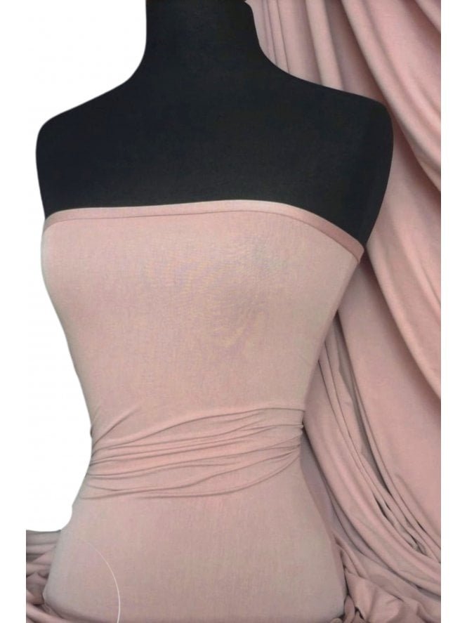 Clearance Viscose Rayon 4 Way Stretch Jersey Fabric- Pink Blush (Q300) PNBSH