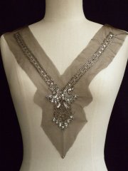 Cocoa Brown Long Line Beaded Neck Piece