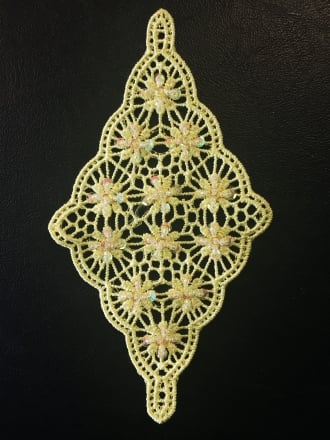 Cotton Crochet Diamond Embellishment- Lemon EM358 LMN