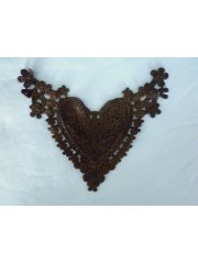 Cotton Crochet Heart Embellishment- Brown EM145 BR