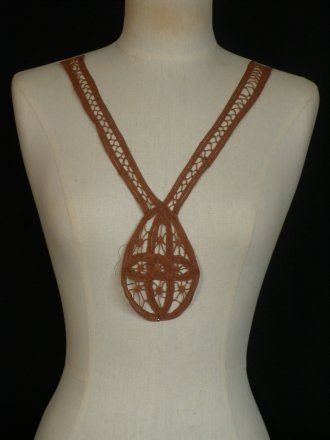 Cotton Crochet Neck Piece- Copper Brown EM356 CPBR