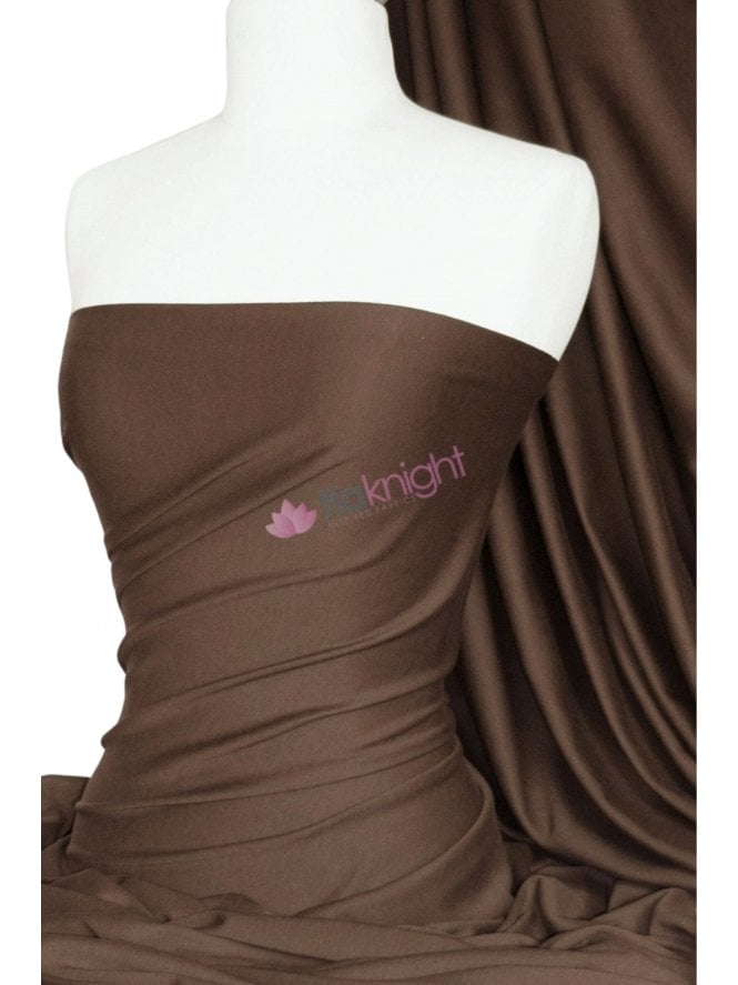 Cotton Lycra 70" Wide Jersey 4 Way Stretch Fabric- Brown Q35AA BR