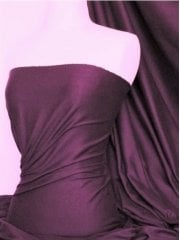 Cotton Lycra Jersey 4 Way Stretch Fabric - Aubergine Q35 AUB