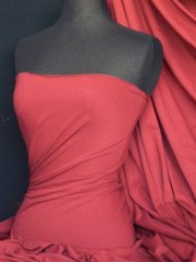 Cotton Lycra Jersey 4 Way Stretch Fabric- Brick Red Q35 BRKRD