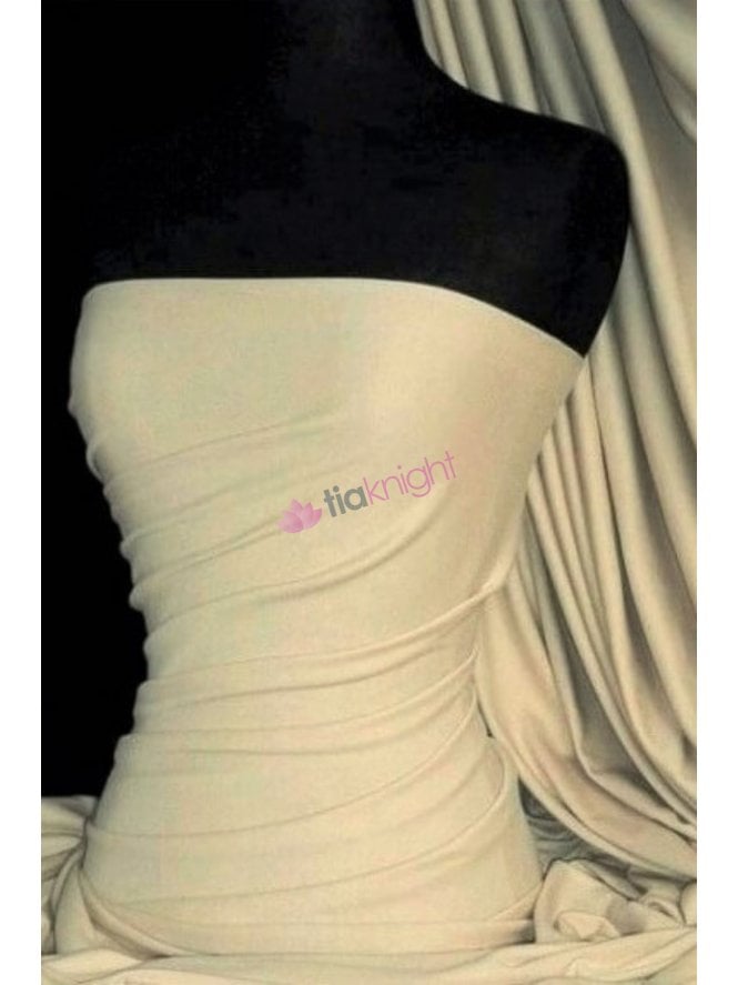 Cotton Lycra Jersey 4 Way Stretch Fabric- Cashew Q35 CSHW