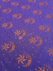 Cotton Lycra Jersey 4 Way Stretch Fabric- Celestial Sun & Moon Purple SQ555 PPLRST