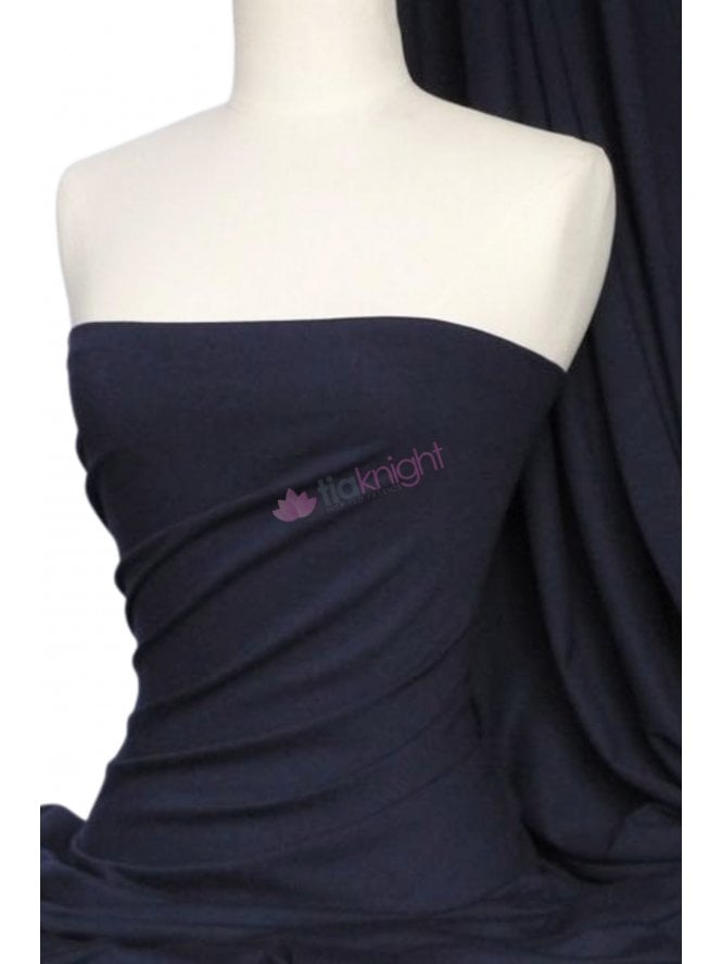 Cotton Lycra Jersey 4 Way Stretch Fabric- Dark Navy Q35 DKNY