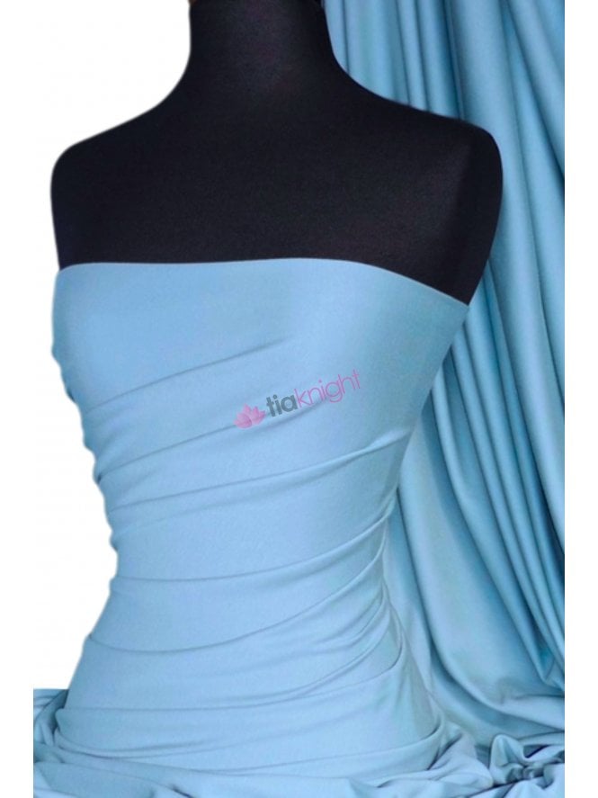 Cotton Lycra Jersey 4 Way Stretch Fabric- Dark Powder Blue Q35 DPWBL