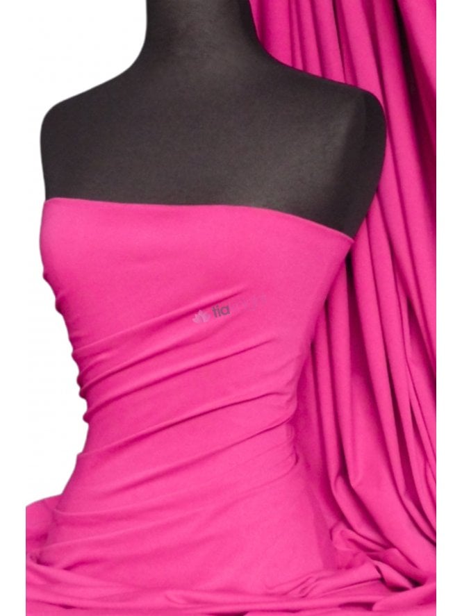 Cotton Lycra Jersey 4 Way Stretch Fabric- Fuchsia Pink Q35 FCH